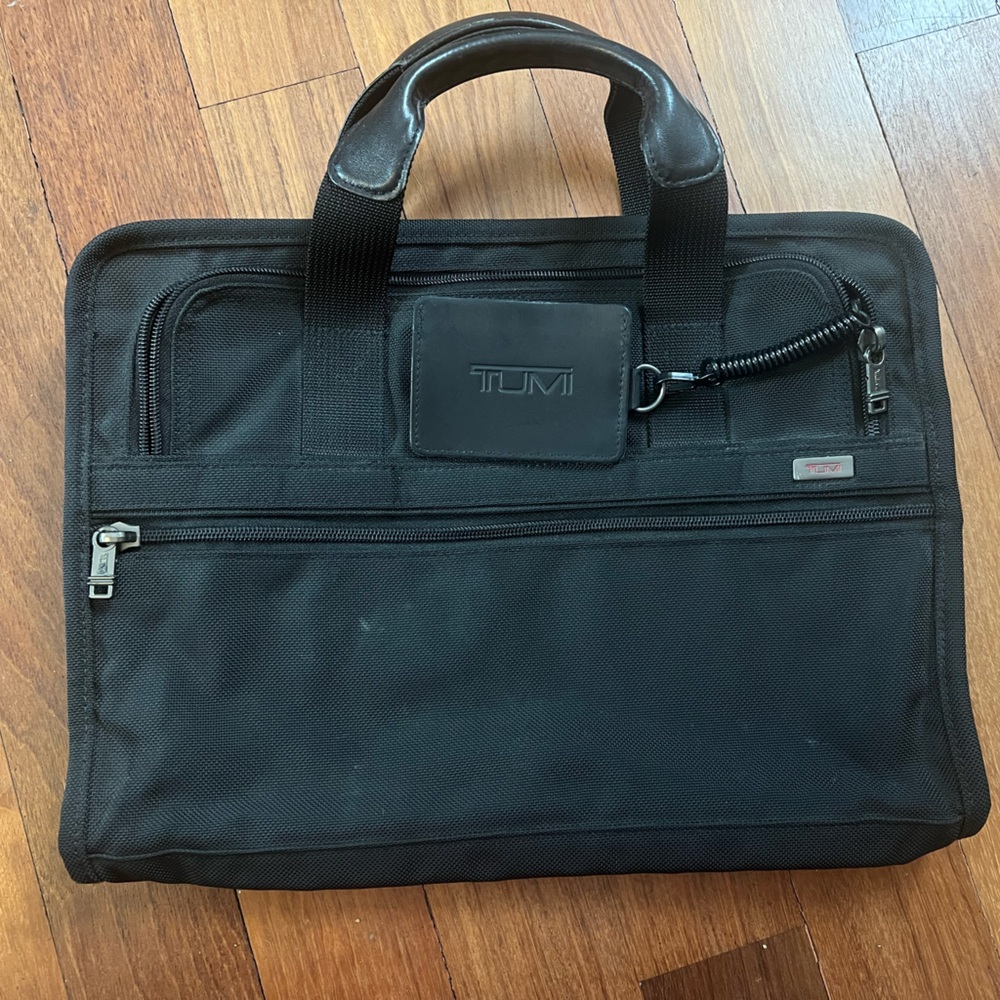 TUMI Vintage Black Messenger Bag Missing Shoulder Strap